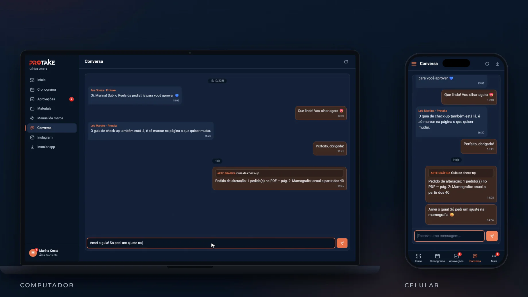 Conversa com a equipe